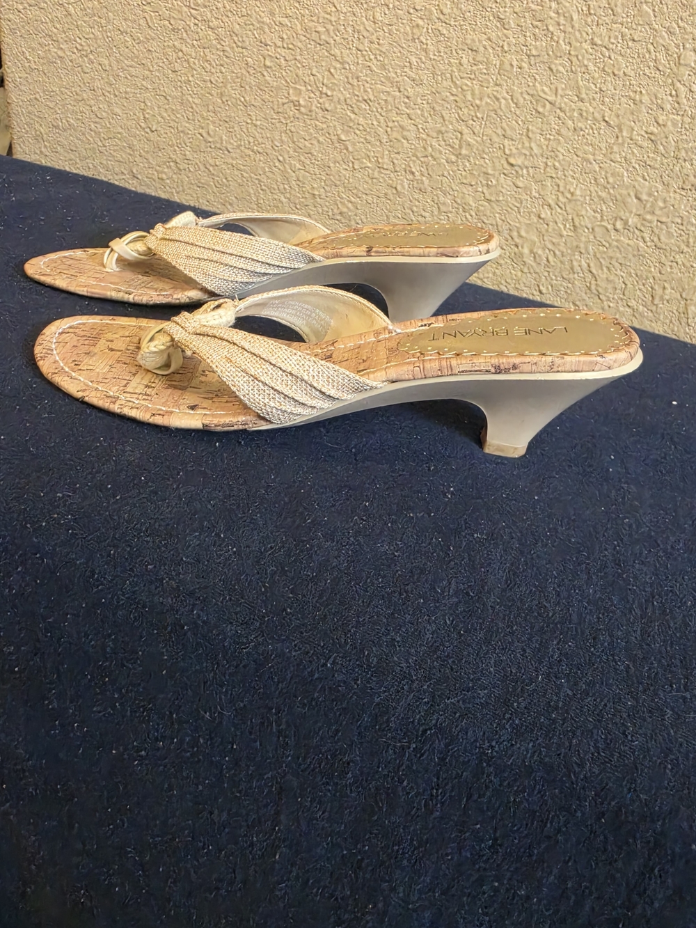 Lane Bryant Beige Cork Slide Sandals - Picture 3 of 7
